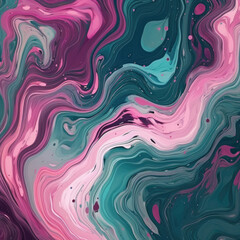 Mixture of acrylic paints. Liquid marble texture. Fluid art. AI-generated image
