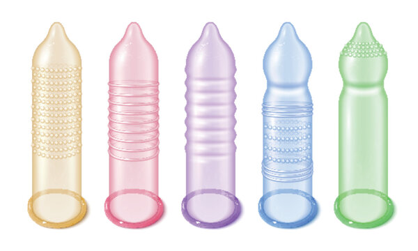 Colorful Condoms Realistic Set