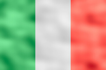 Obraz premium Flag of Italy. 2:3 Proportions. Original to scale. Italian flag Illustration. Metallic glamour design. 