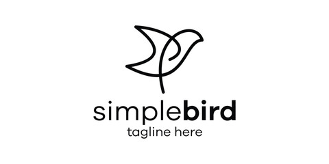 Fototapeta premium logo design minimalist hummingbird icon vector inspiration