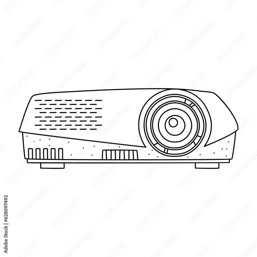Poster projector line vector doodle simple icon design