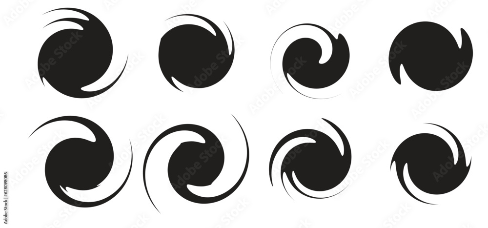 Aufkleber abstract round twist frame border ornament vector. vortex vector illustration, circle tornado icon, 