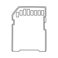 Memory card storage in doodle vector style, sd card