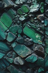 Emerald Green Stones Closeup - AI Generated