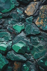 Emerald Green Stones Closeup - AI Generated