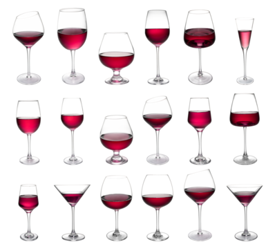 Red wine and goblet transparent background PNG easy to use
