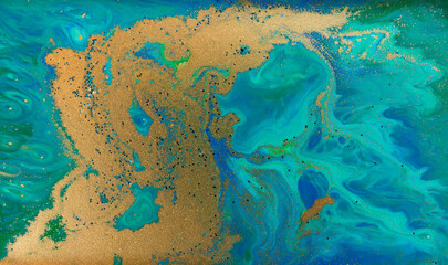 Fototapeta na wymiar Blue Turquoise Pattern Artwork Imitation