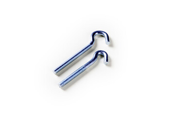 steel screws on a white background