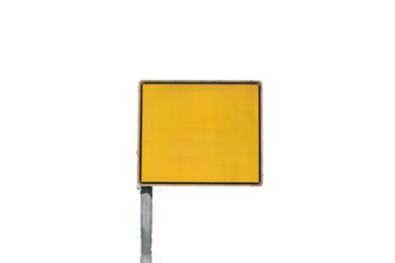 Empty yellow sign, attention and warning sign.