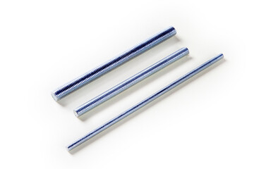 steel screws on a white background
