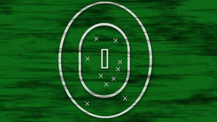 Cricket Tactic Board Animation And Player Moving On The Cricket  Field. Cricket  Tactics Field Animation, Game Plane Of A Foot Cricket  Team. Tactical Board Animation. Cricket  Field Animation With Pl