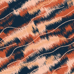 Ikat Abstract batik brush, ethnic seamless design, Tie dye pattern Vector , Shibori wild