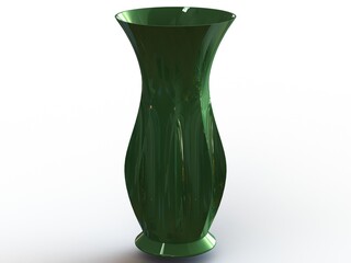 Green Plastic Vases For Flowers 3D model