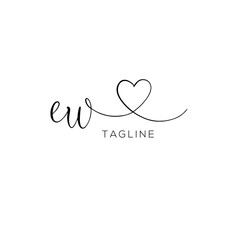 A hand-drawn signature logo design template