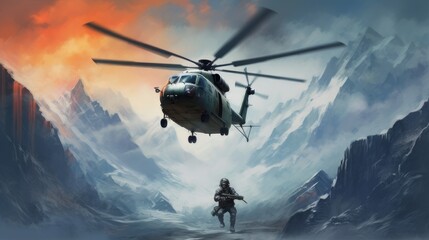 Fototapeta na wymiar indian helicopter military