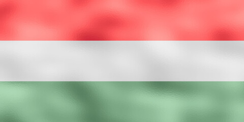 Obraz premium Flag of Hungary. 1:2 Proportions. Original to scale. Hungarian special flag. Metallic glamour design.