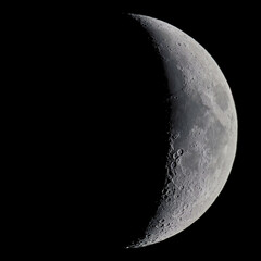 Waning crescent moon phase -   sharp details