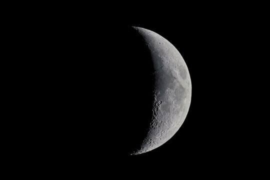 Waning crescent moon phase -   sharp details