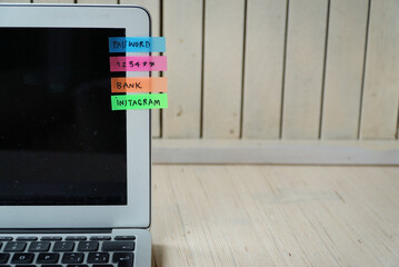 Password Reminders on Screen: Colorful Post-it Notes
