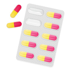Medicine capsules in open blister pack