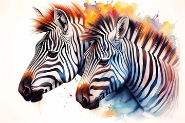 Drawing of Zebra, sketch of african mammal illustration, Generated ai, generative, ai