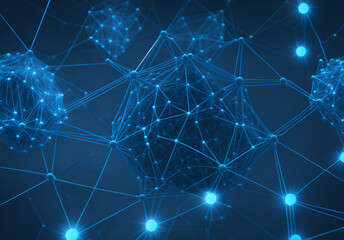 Network of nodes or data in digital. Generative AI