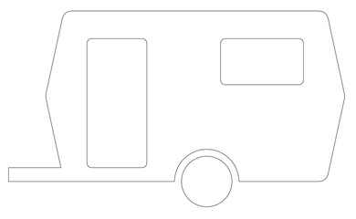 Symbol von einem Wohnwagen mit der Fahrtrichtung links	