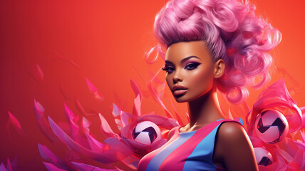 Fashionista beauty character doll 3d render