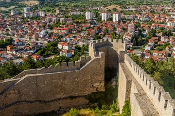 Papier Peint photo Europe du nord Walls of the fortress in Ohrid town, North Macedonia