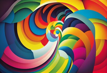 Fototapeta premium Illustration of a vibrant and dynamic wave of colors created by generative AI