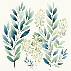 floral doodle design elements, AI Generated