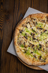 Delicious Italian pizza in the restaurant