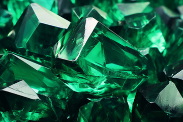 shiny Emerald crystal close up pattern texture