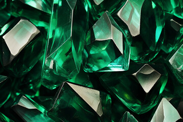 shiny Emerald crystal close up pattern texture