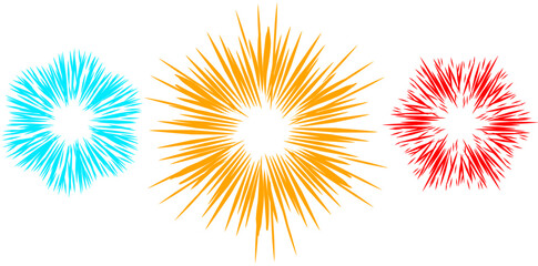 White background with colorful fireworks explosion.