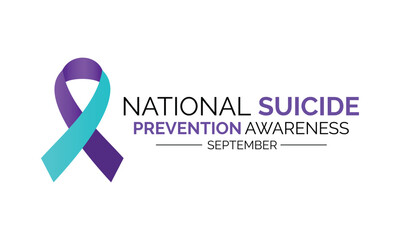 National suicide prevention month observed each year during September banner, Holiday, poster, card and background design. Vector illustration white and blue color background.