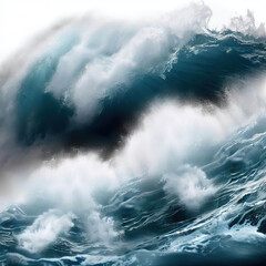 Obraz premium closeup of wave breaking on the rocks la runion France. Generative AI