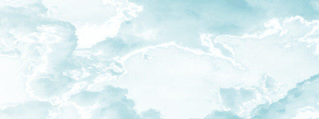 sunny sky blue light watercolor background. Aquarelle painting brush effect card paper textured canvas cloudy smoke space for text, entertaining card, template. aquamarine color graphics illustration