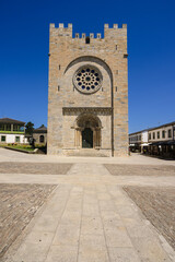 Fototapeta premium Portomarin, Spain- July 27, 2023: View of the Church San Nicolas de Portomarin