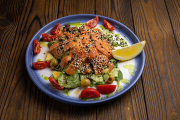 A delicious fish dish in a restaurant