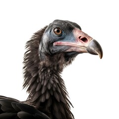 Black vulture bird isolated on white. Generative AI