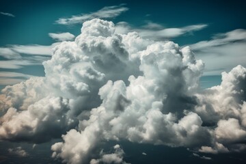 Naklejka na ściany i meble Illustration of a massive cloud floating in the sky, created using generative AI techniques
