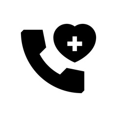 emergency call glyph style vector icon for any project