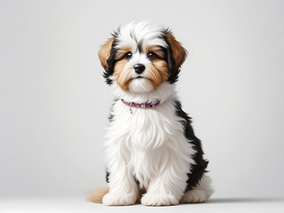 Portrait of Beautiful happy havanese puppy dog,  puppy, dog, pet, white, cute, doggy,