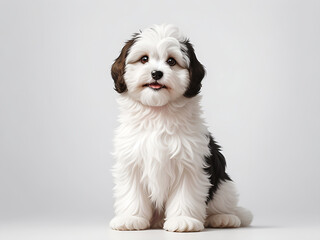 Portrait of Beautiful happy havanese puppy dog,  puppy, dog, pet, white, cute, doggy,