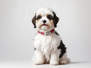 Portrait of Beautiful happy havanese puppy dog,  puppy, dog, pet, white, cute, doggy,