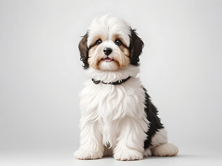 Portrait of Beautiful happy havanese puppy dog,  puppy, dog, pet, white, cute, doggy,