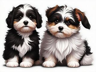Portrait of Beautiful happy havanese puppy dog,  puppy, dog, pet, white, cute, doggy,