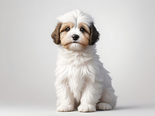 Portrait of Beautiful happy havanese puppy dog,  puppy, dog, pet, white, cute, doggy,