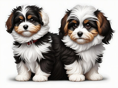 Portrait of Beautiful happy havanese puppy dog,  puppy, dog, pet, white, cute, doggy,